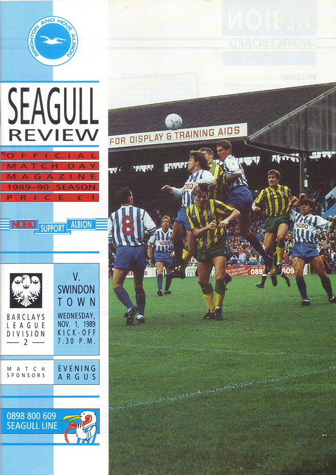 <b>Wednesday, November 1, 1989</b><br />vs. Brighton and Hove Albion (Away)